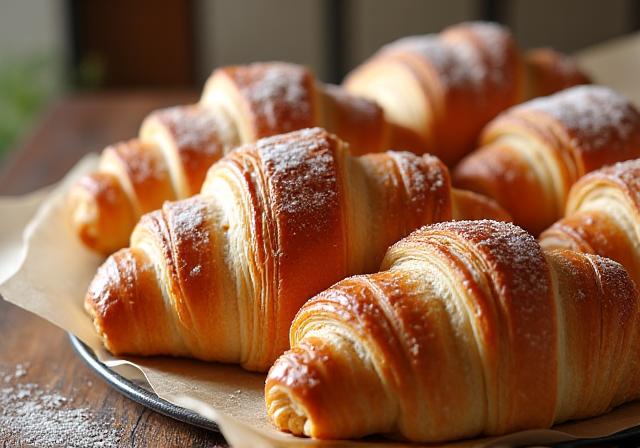 Organic croissants and pastries