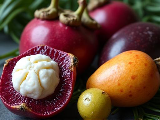 Rare mangosteen and rambutan exotic